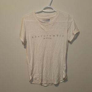 Abercrombie & Fitch Cream Logo Short Sleeve Tee